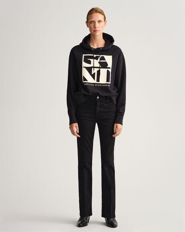 Color Jeans mit ausgestelltem Bein