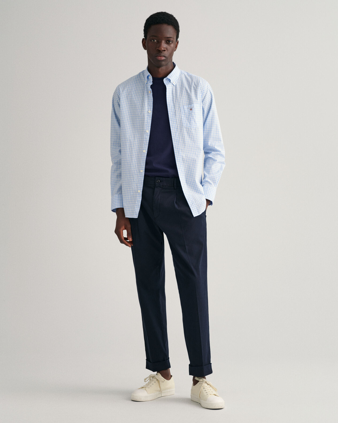 Regular Fit Broadcloth Hemd mit Vichy-Karo