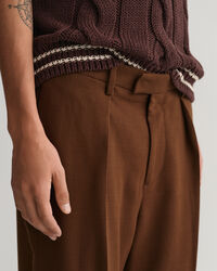 Wollkrepp Anzughose mit weitem Bein