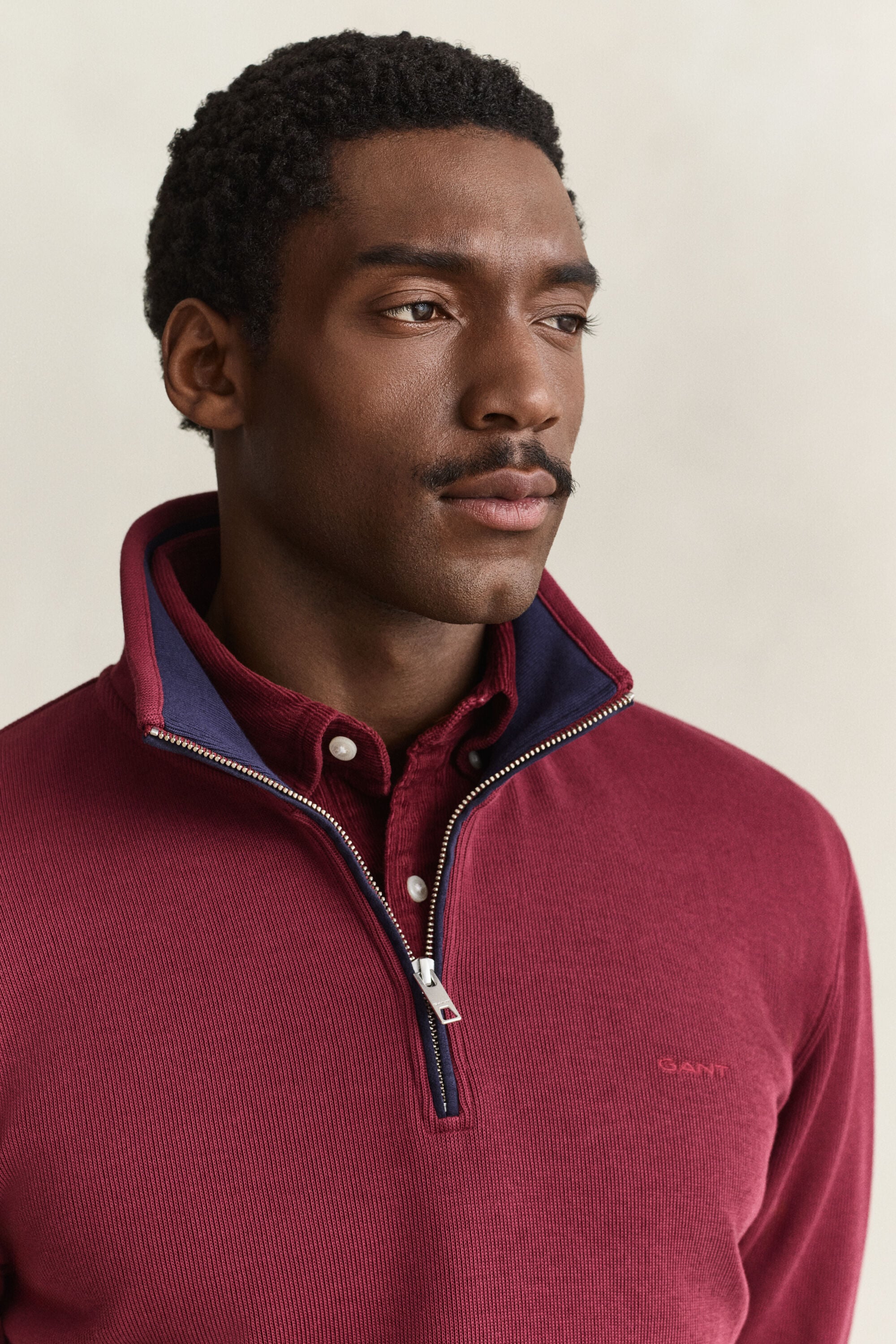 Sacker Rib Sweatshirt mit Reißverschlusskragen