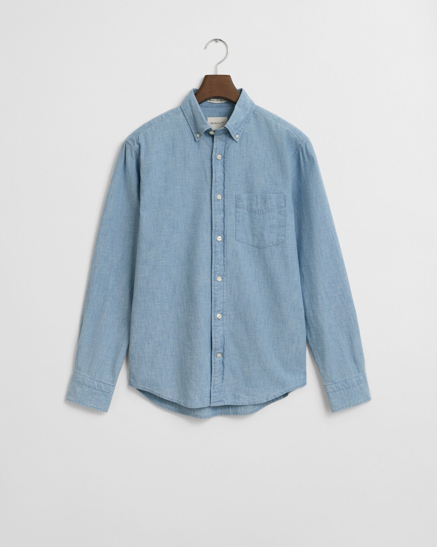 Regular Fit Indigo Chambray Hemd