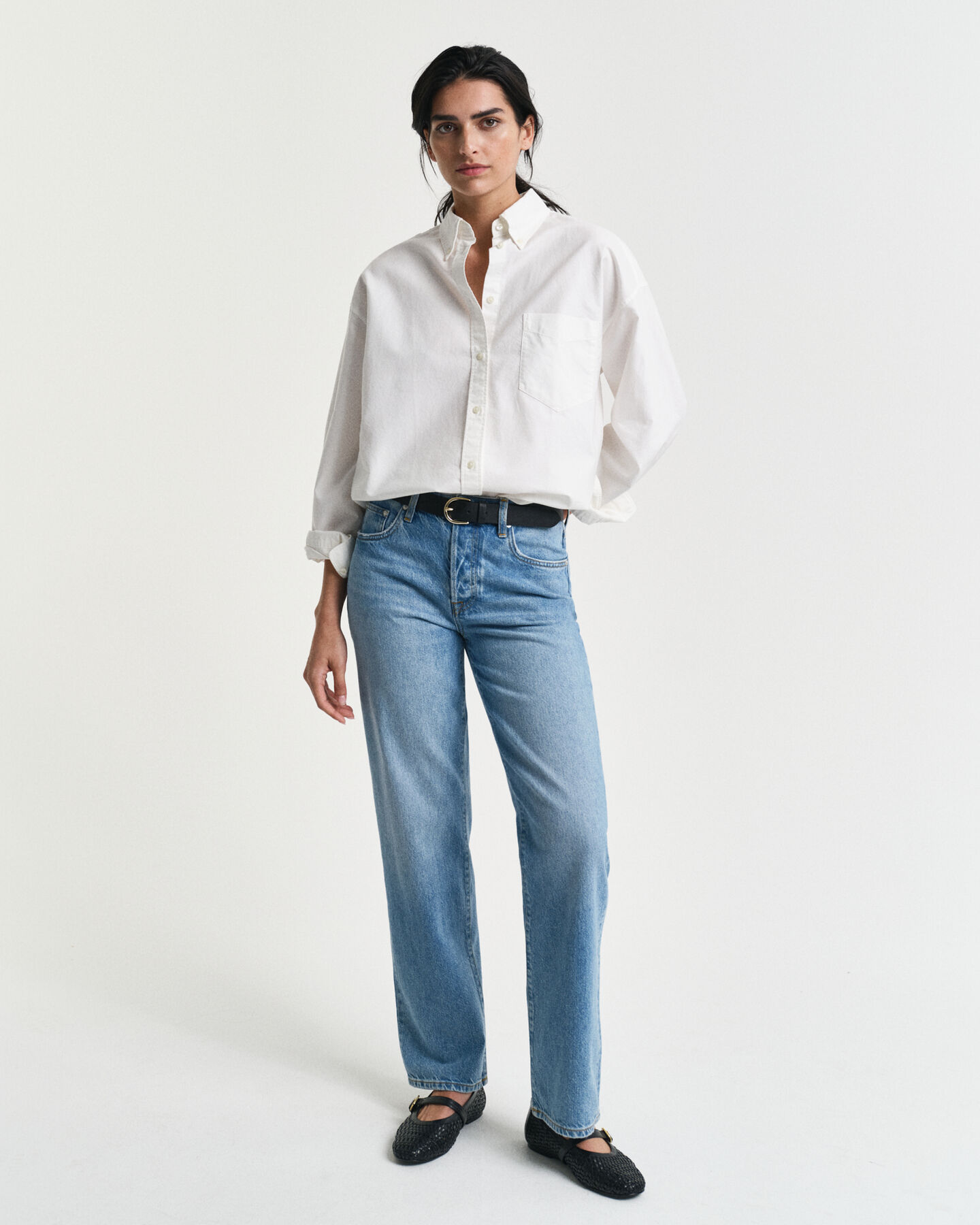 Oversized Fit Oxford-Bluse