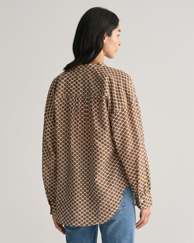 Monogram Baumwoll Seiden Bluse mit Print