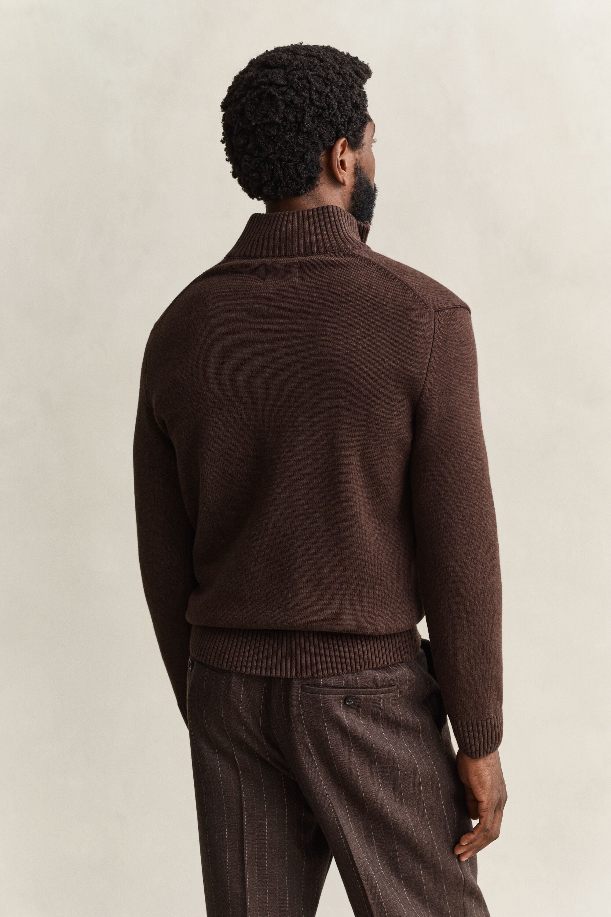 Pull en coton décontracté à demi-zip