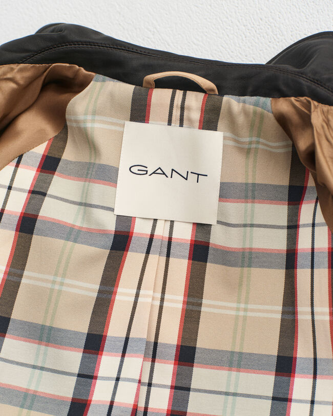 Kurzmantel mit Lederkragen