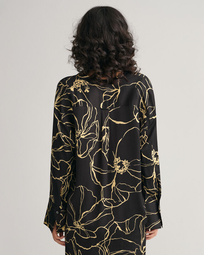 Line Drawing V-Neck Bluse