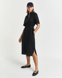 Kurz&auml;rmeliges Hemdblusenkleid aus Leinen