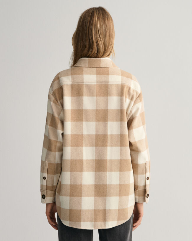 Relaxed Fit Oxford-Hemdjacke mit Karomuster