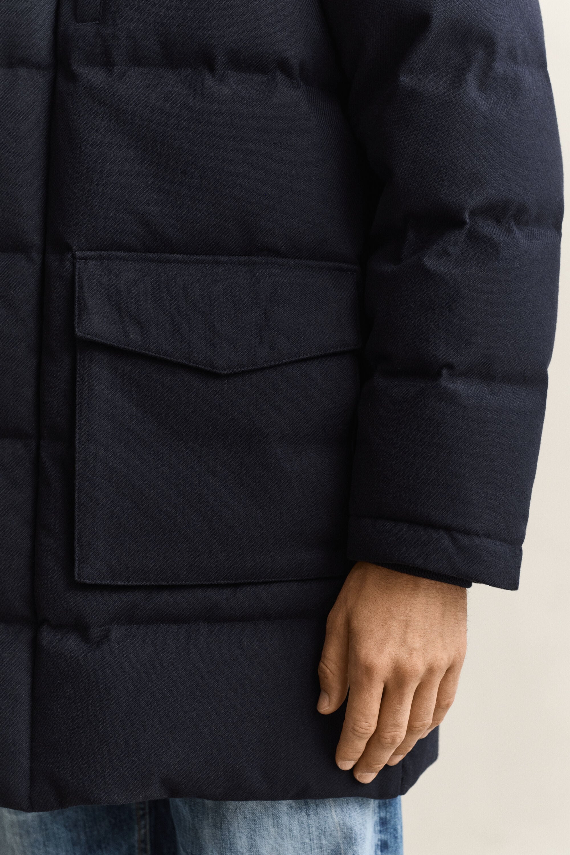 Flannel Down Mid Jacket