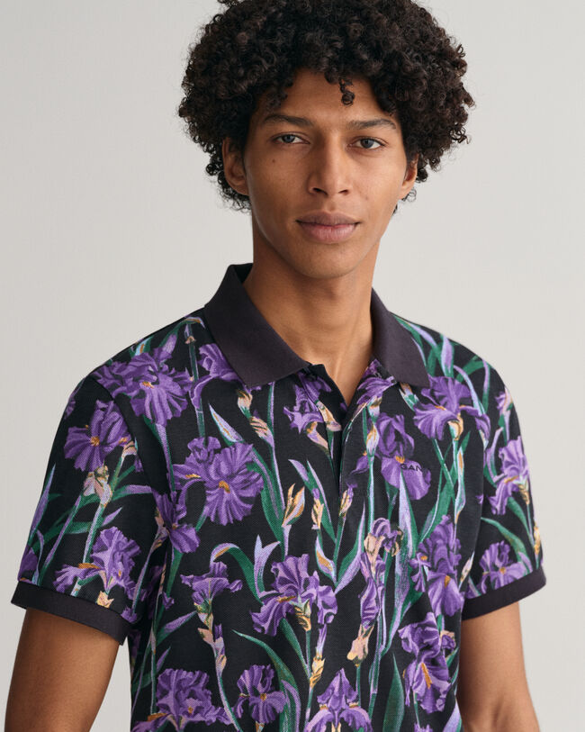 Iris Piqu&eacute; Poloshirt mit Print
