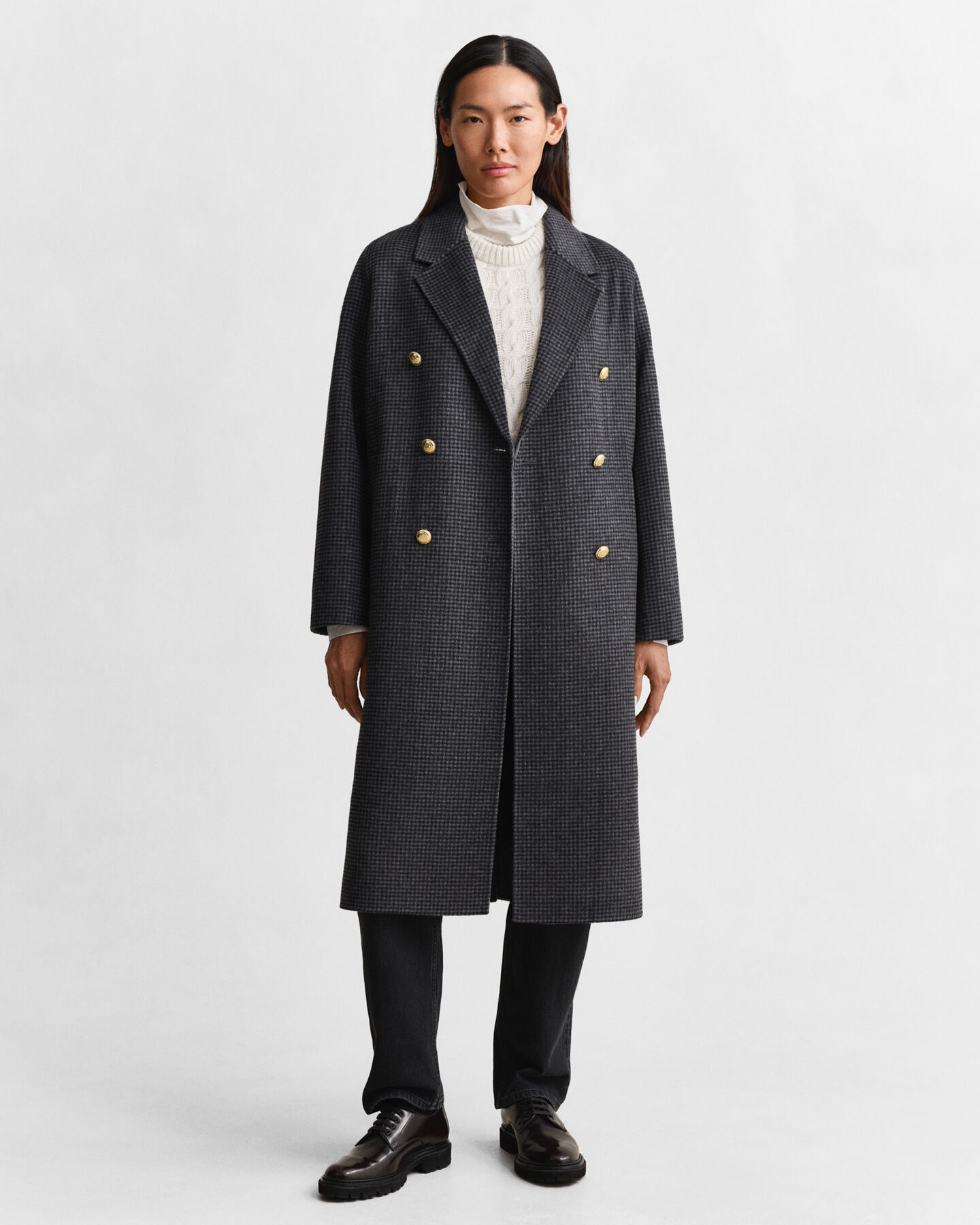 Handgenähter Mantel mit Karomuster