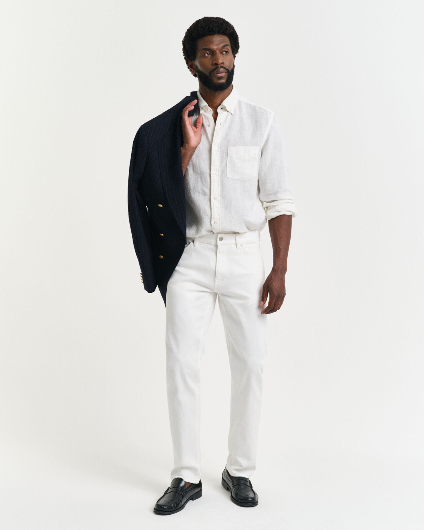 Weiße Regular Fit Jeans