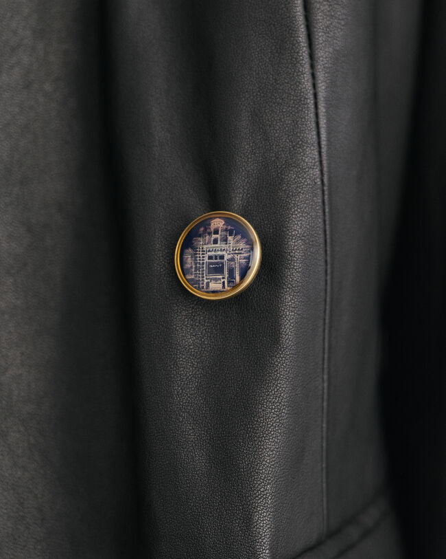 Regular Fit Blazer aus Leder