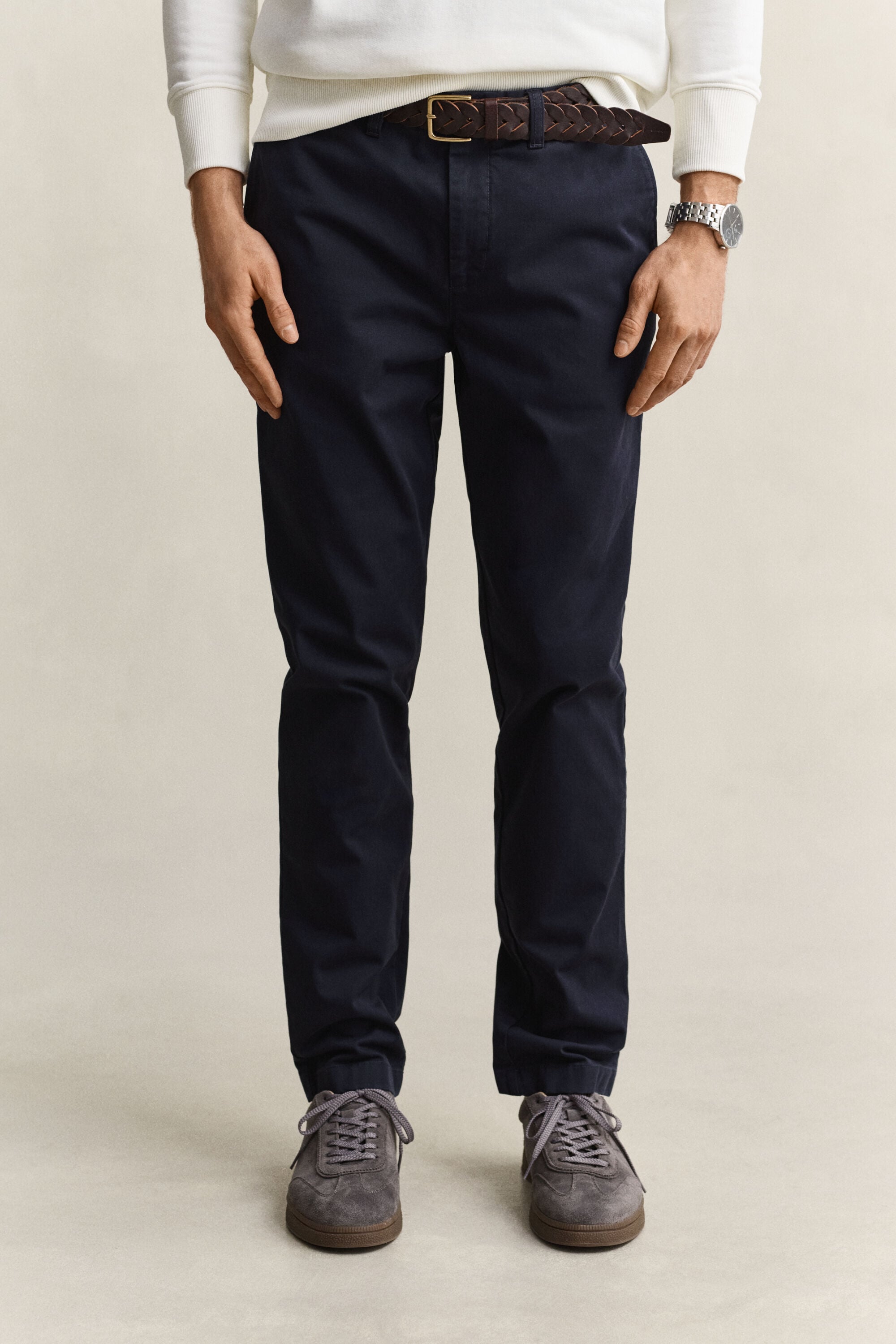 Pantalon chino coupe slim confortable
