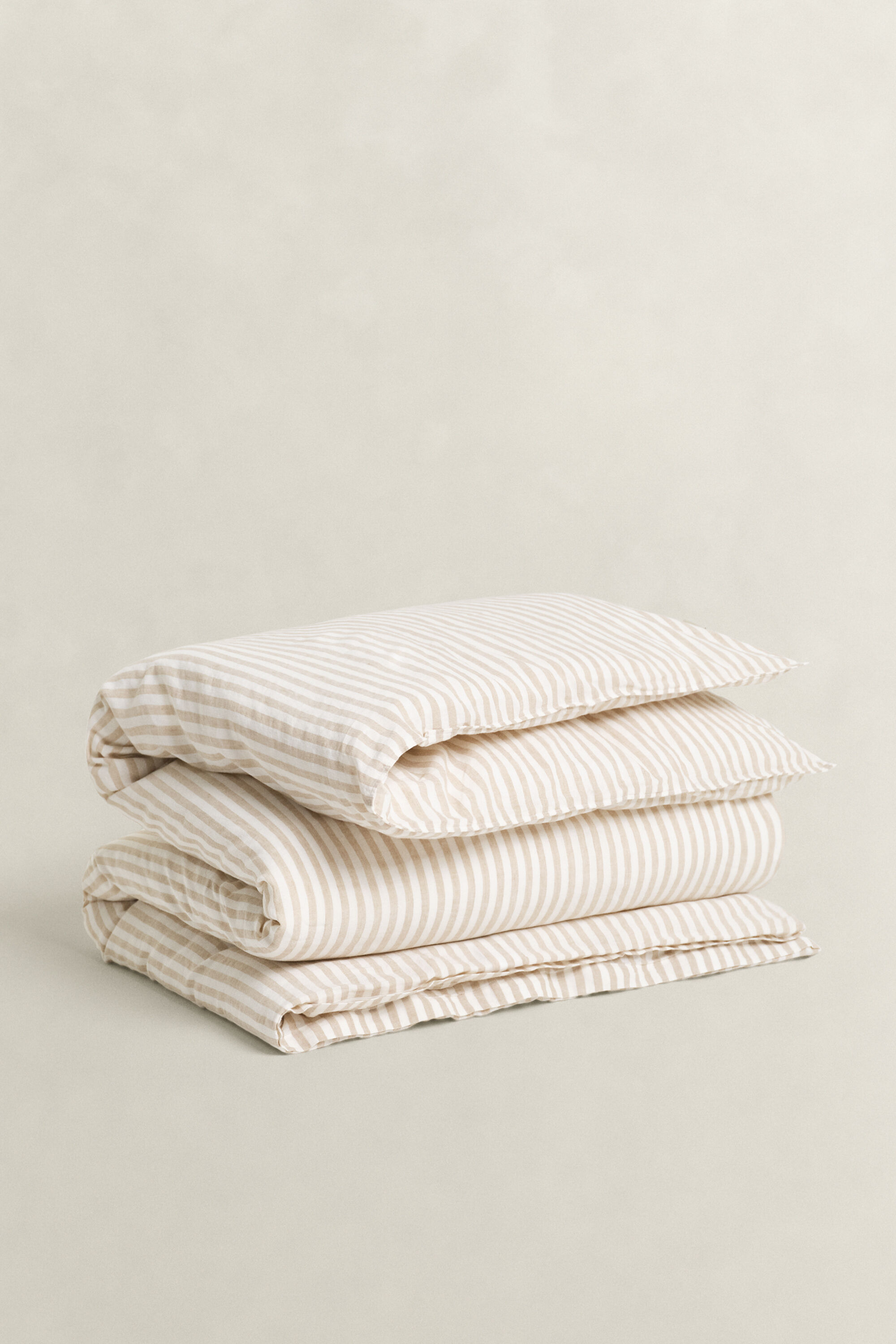 Cotton Linen Striped Doppelbettbezug