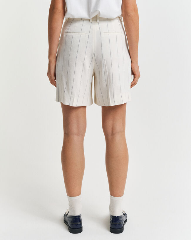 Leinen Shorts mit Nadelstreifen