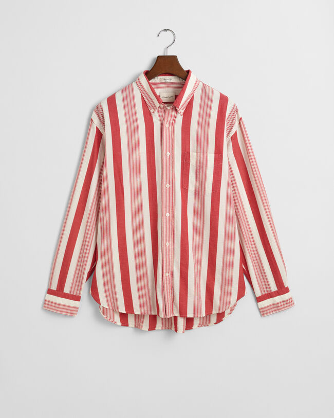 Relaxed Fit Seersucker Hemd mit breiten Streifen