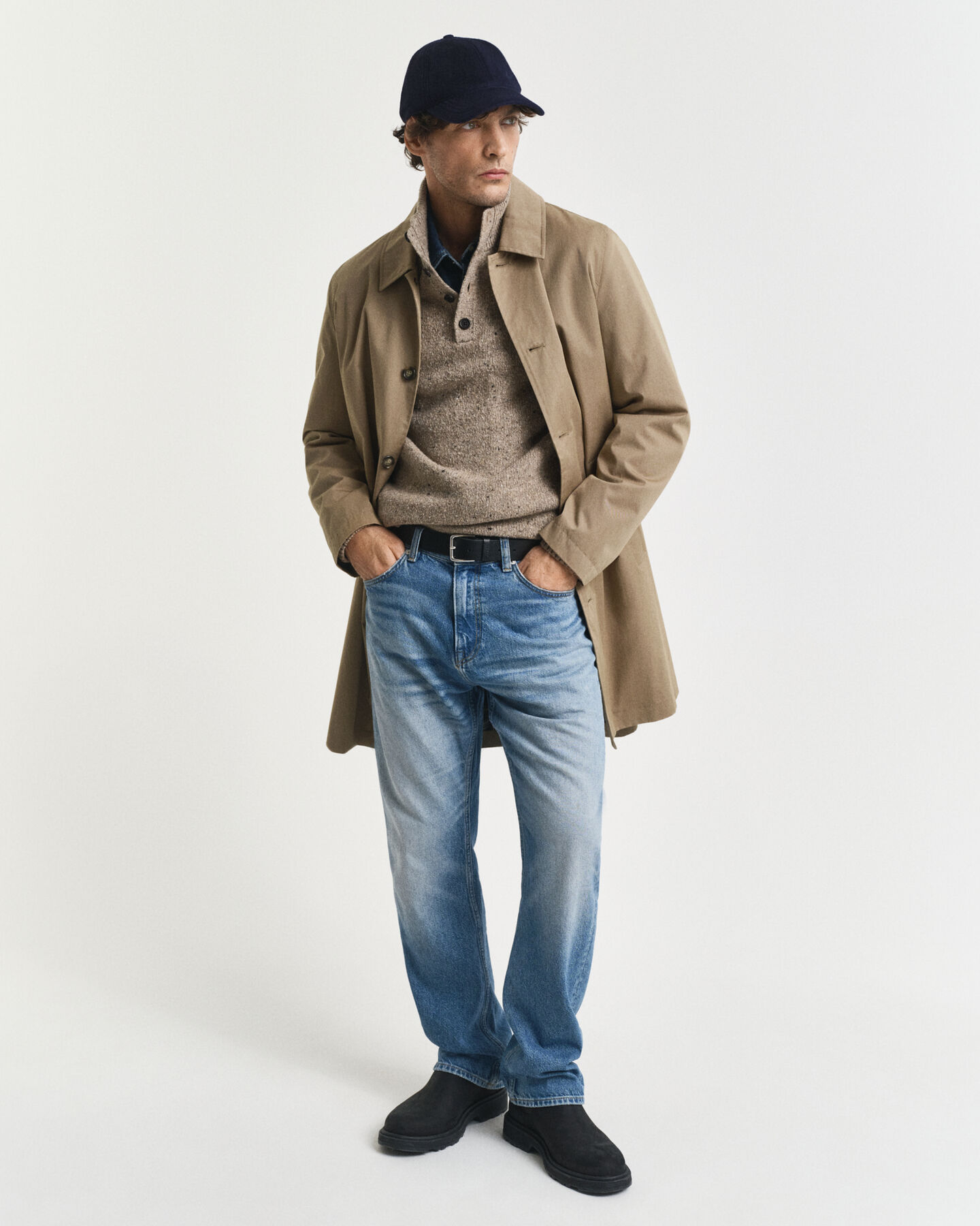 Geknöpfter Wollmix Troyer mit Noppenstruktur