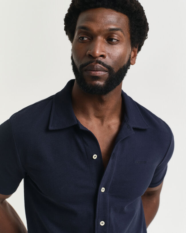 Strukturiertes Kurzarmhemd