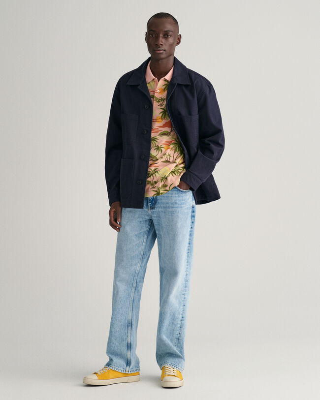 Hawaiian Print Poloshirt