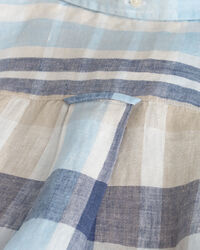 Regular Fit Madras Leinen Kurzarm Hemd