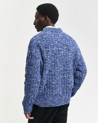 Rundhalspullover aus strukturiertem Wollgemisch