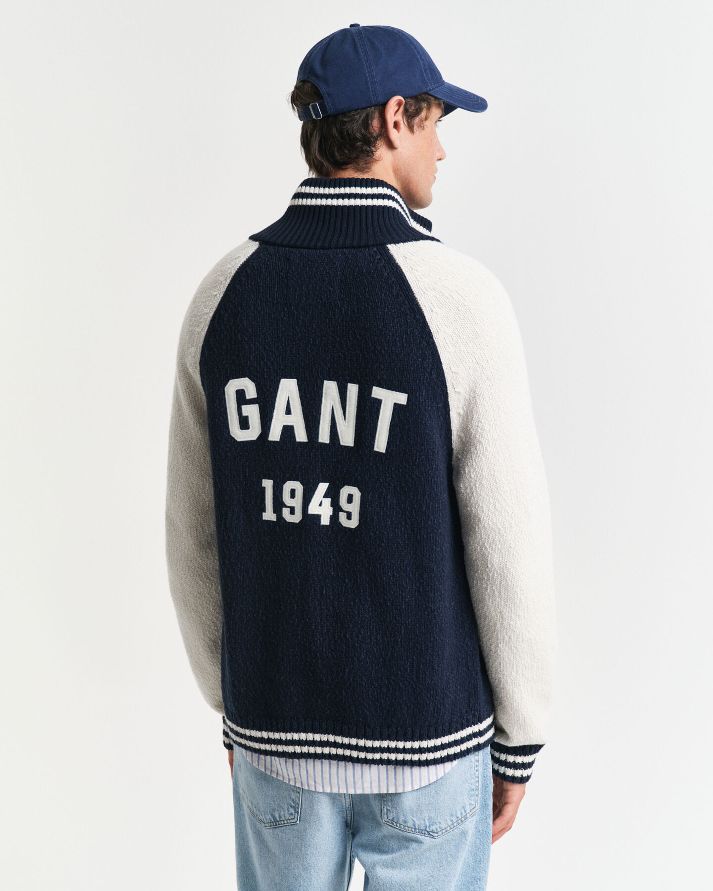 Strickjacke aus Baumwoll-Flammgarn mit Rei&szlig;verschluss