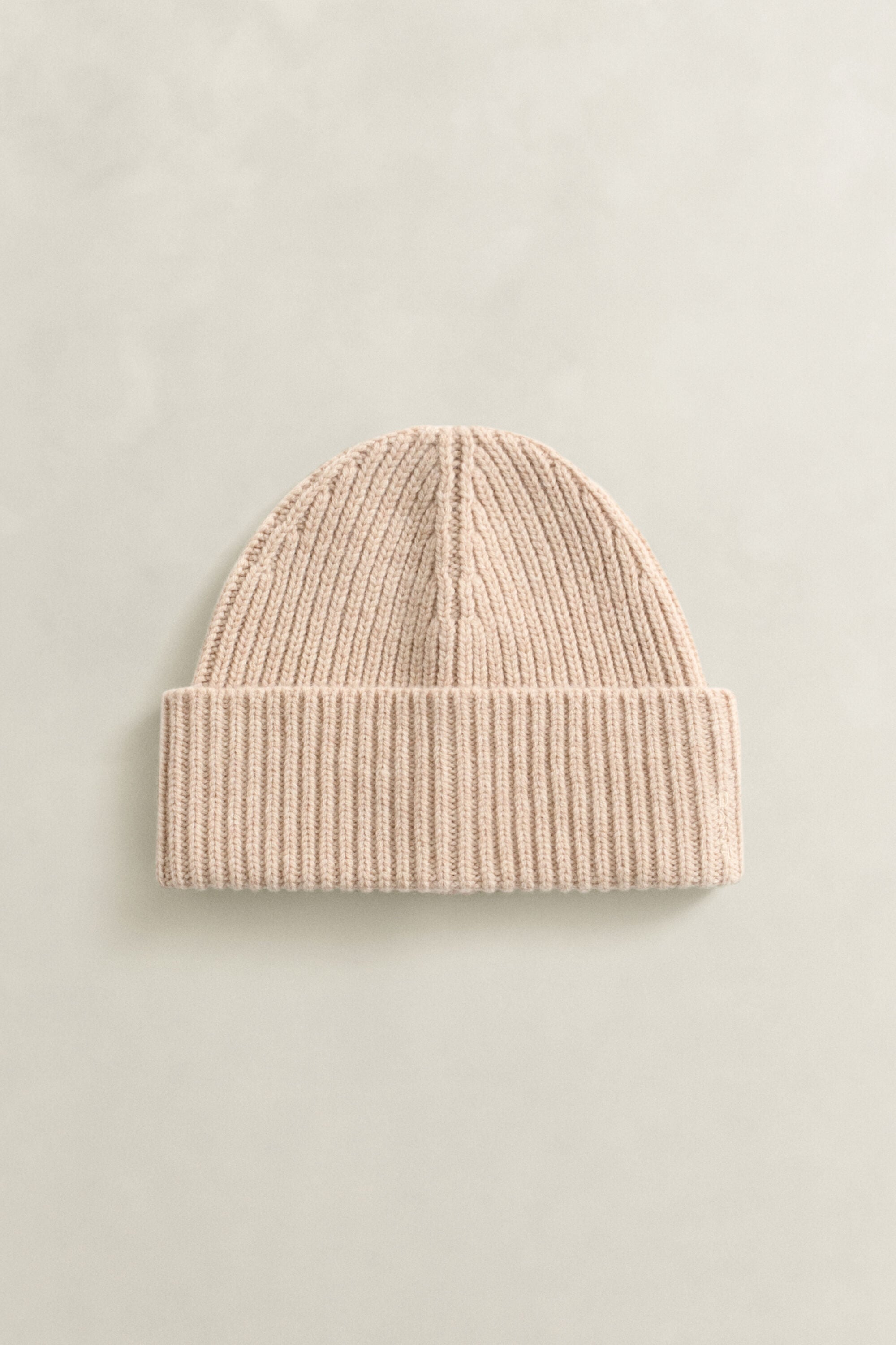 Ribbed Wool Cashmere Blend Beanie