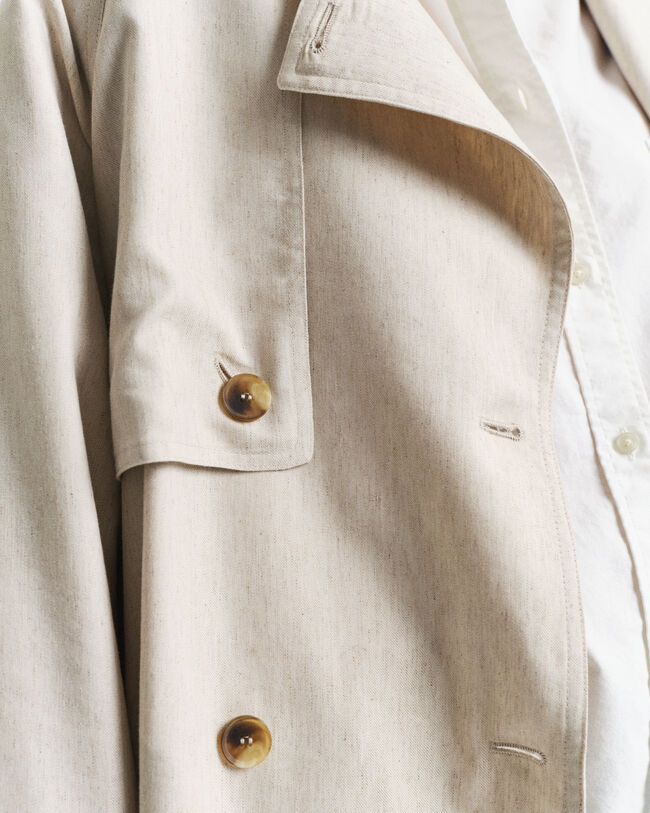 Trenchcoat aus Leinenmischung