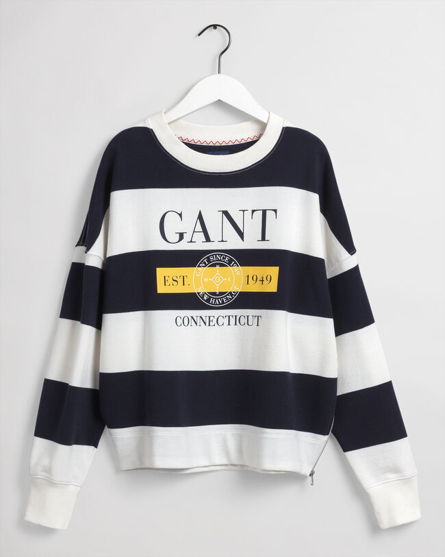 Nautical Rundhals-Sweatshirt mit Streifen
