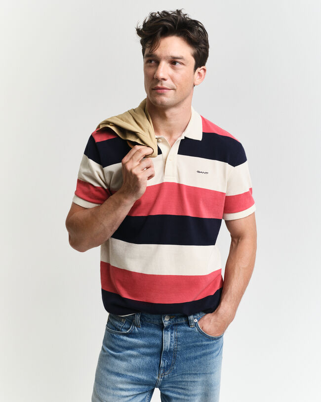 Piqué Poloshirt mit Blockstreifen