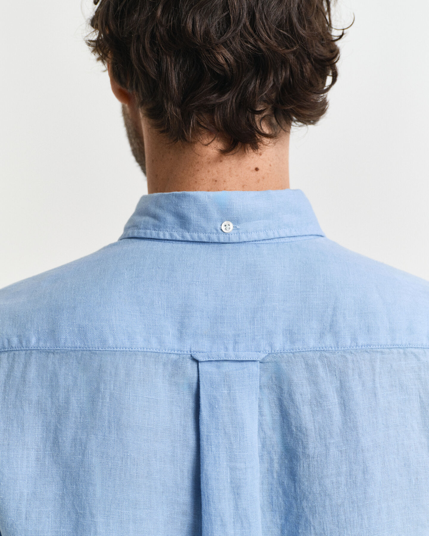 St&uuml;ckgef&auml;rbtes Regular Fit Leinen Kurzarmhemd