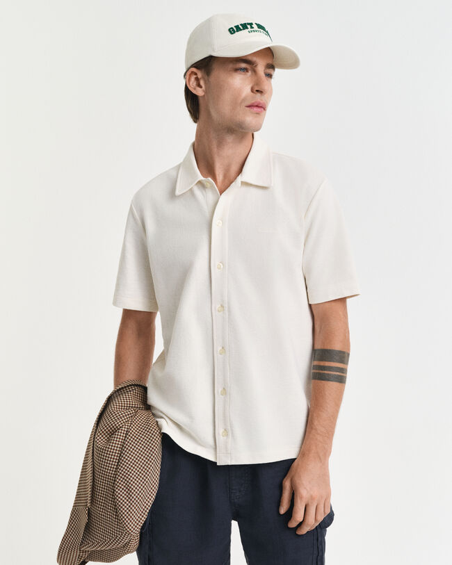 Strukturiertes Kurzarmhemd