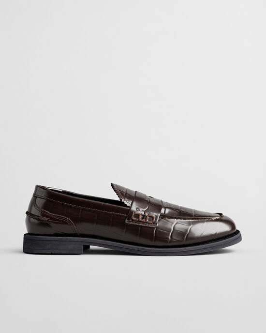 Gracelyn Leder Loafer in Kroko-Optik