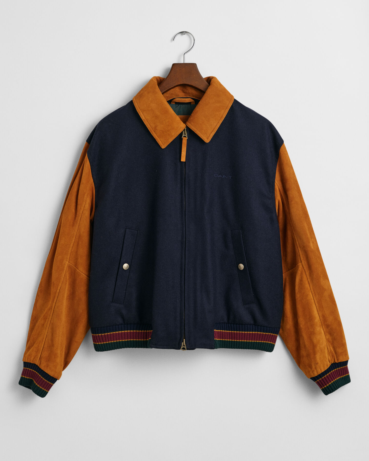 GANT Varsity Jacke aus Wolle und Veloursleder