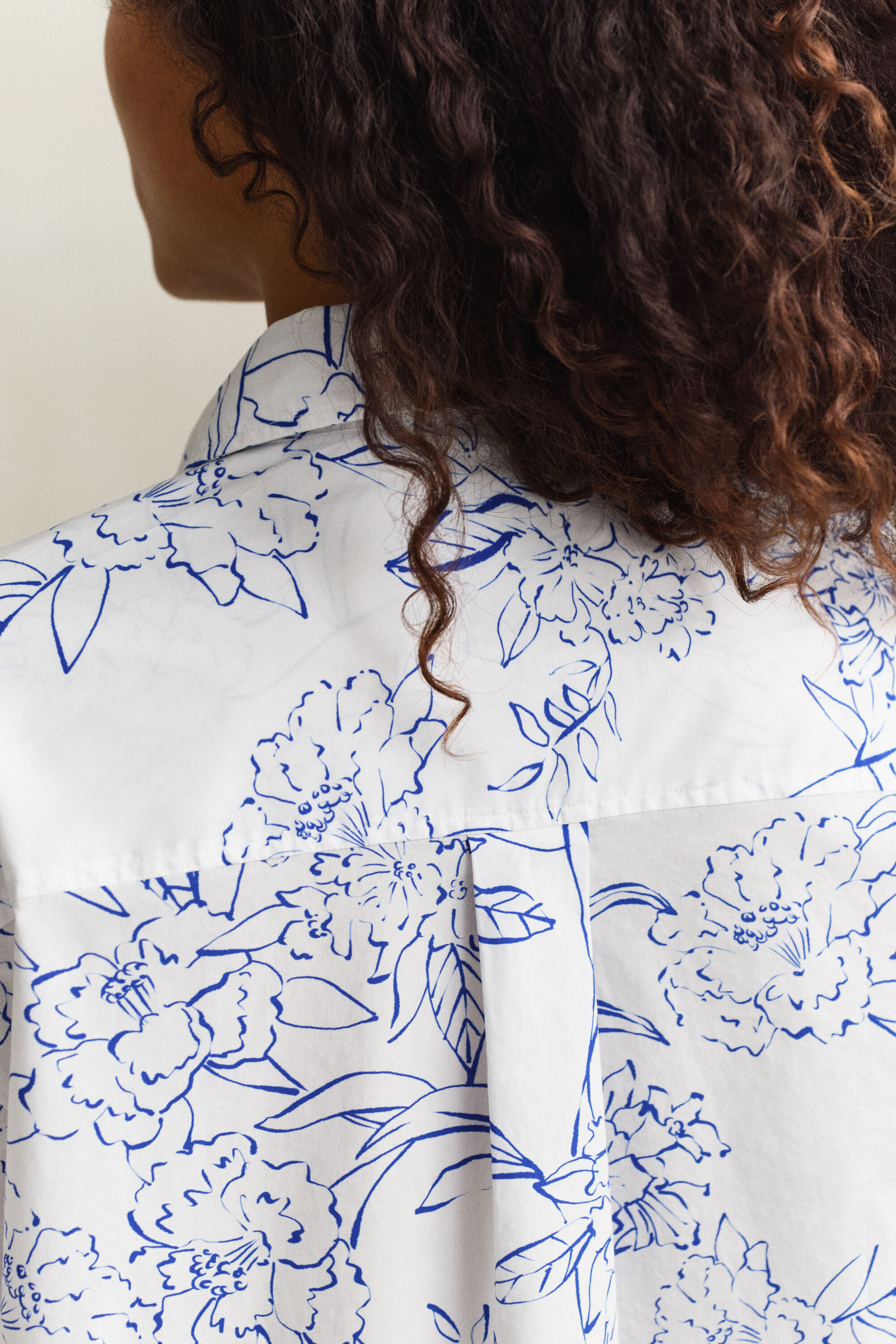 Camicia in popeline con stampa floreale