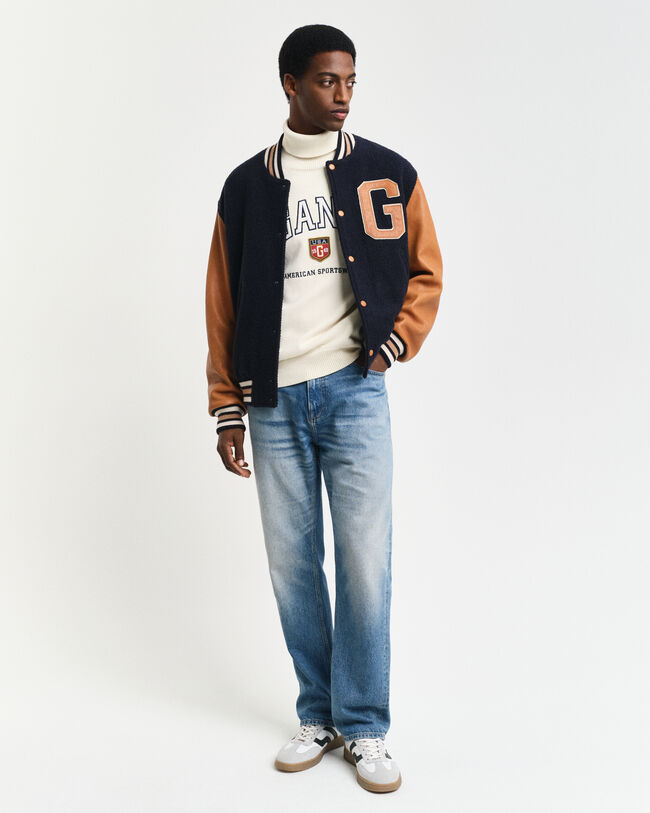 GANT Varsity Jacke aus Wolle und Leder
