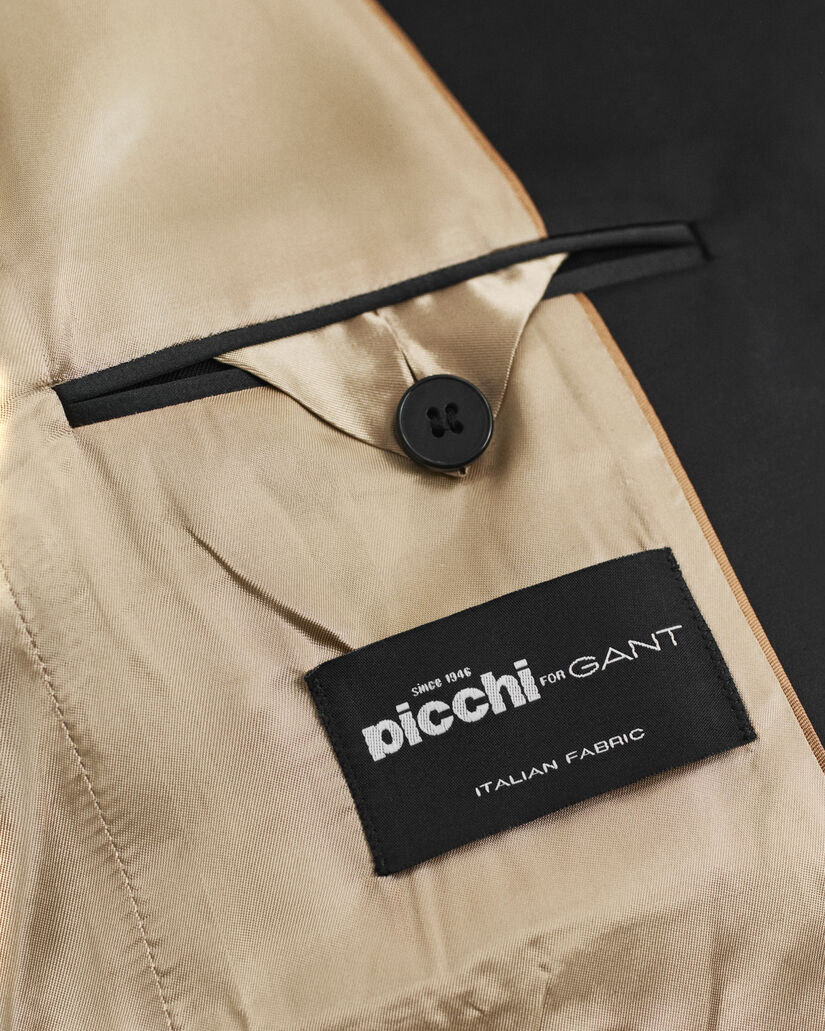 Regular Fit Tuxedo Blazer aus Wollmischung