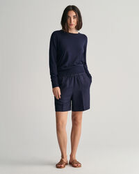 Relaxed Fit Leinenmix Pull-On Shorts