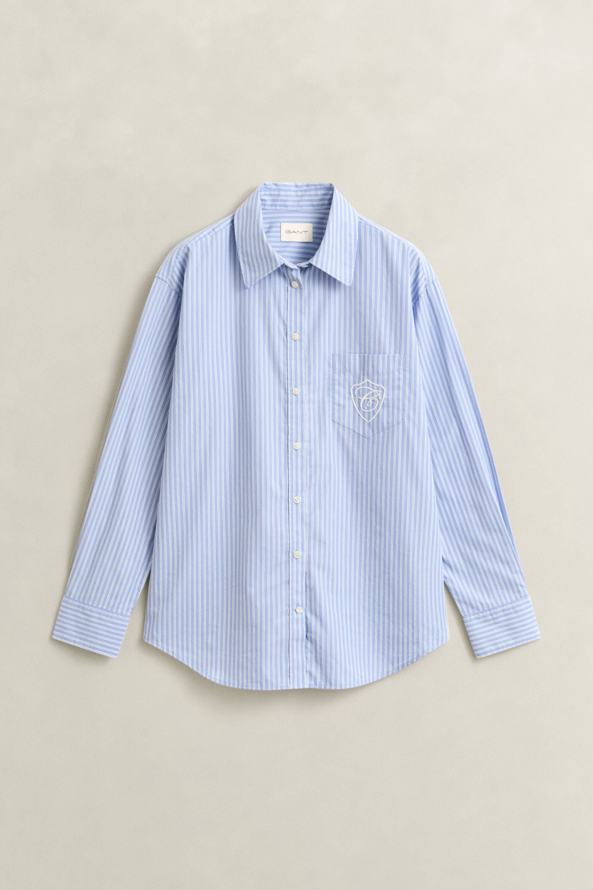 Camicia classica in popeline a righe relaxed fit
