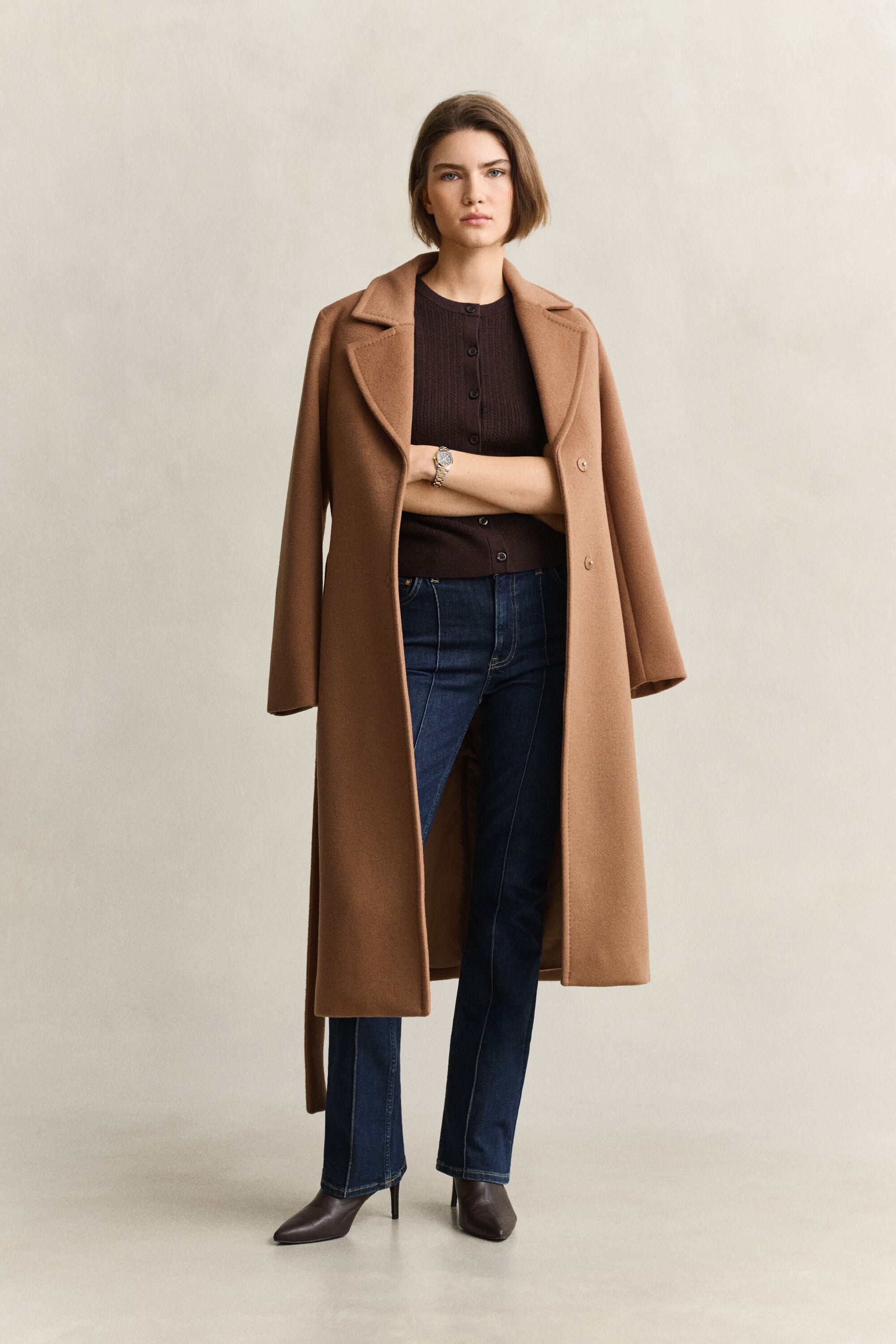 Cardigan à manches courtes en maille torsadée
