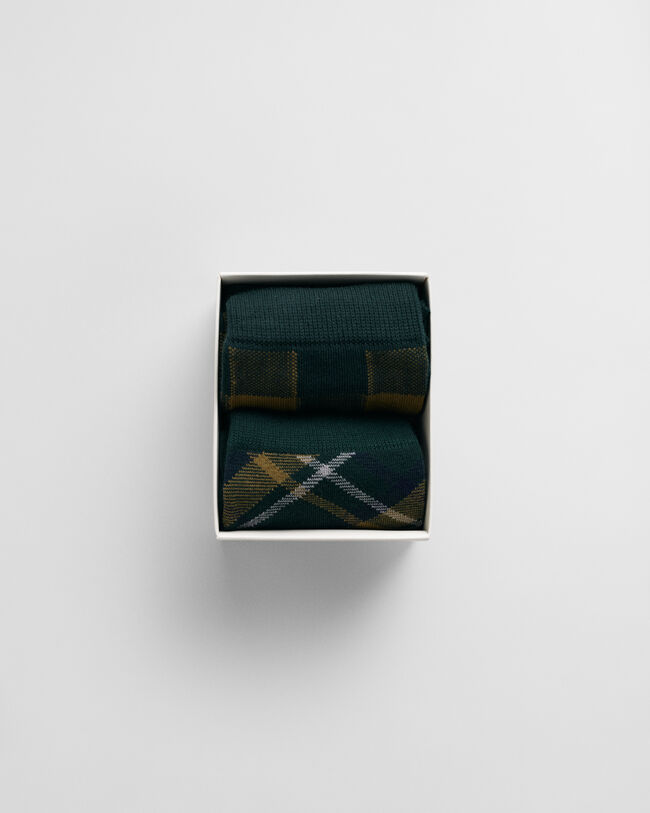 2er-Pack Karierte Socken in Geschenkbox