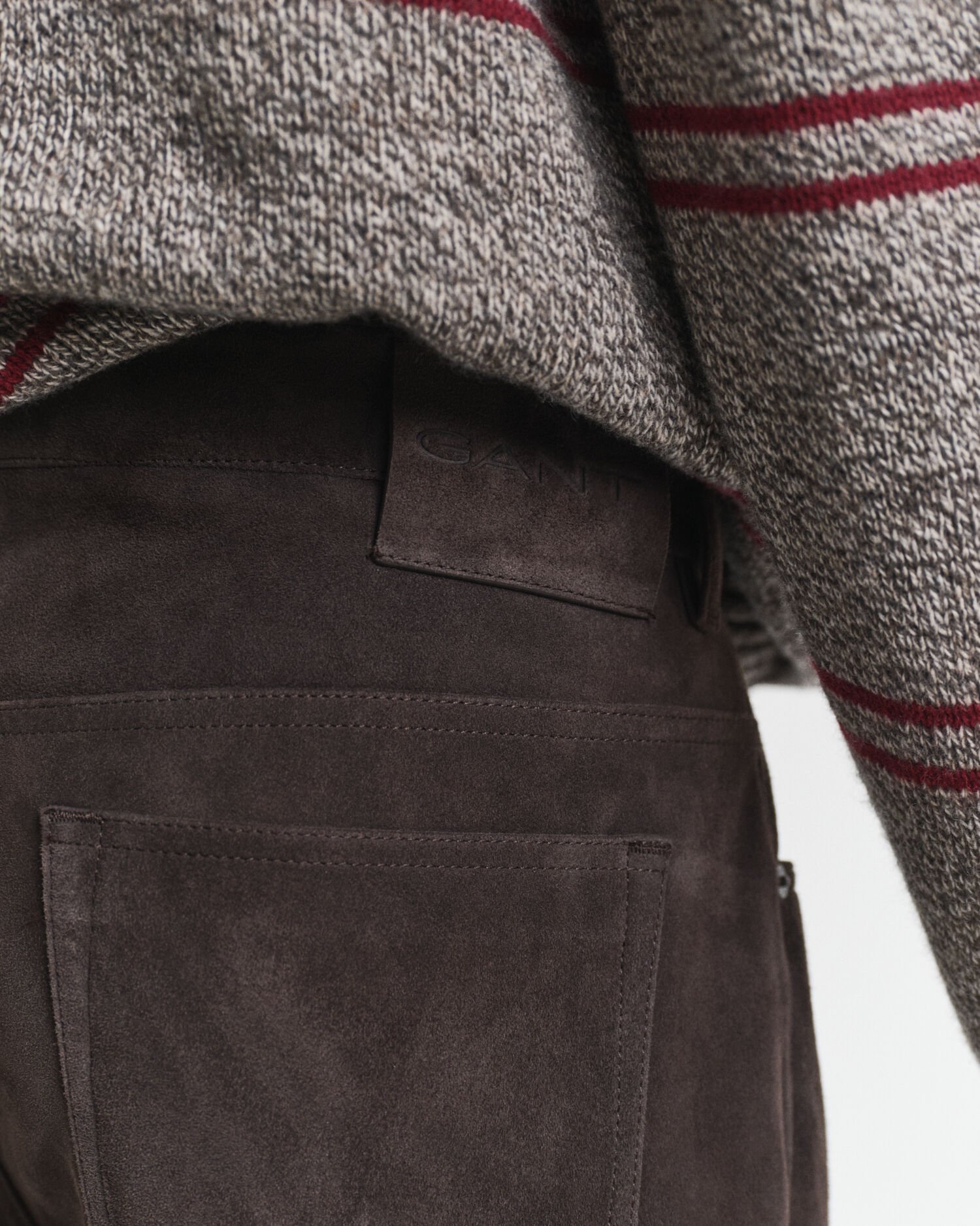 Straight Fit Jeans aus Veloursleder