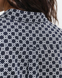 Regular Fit Geometric Baumwoll Voile Bluse