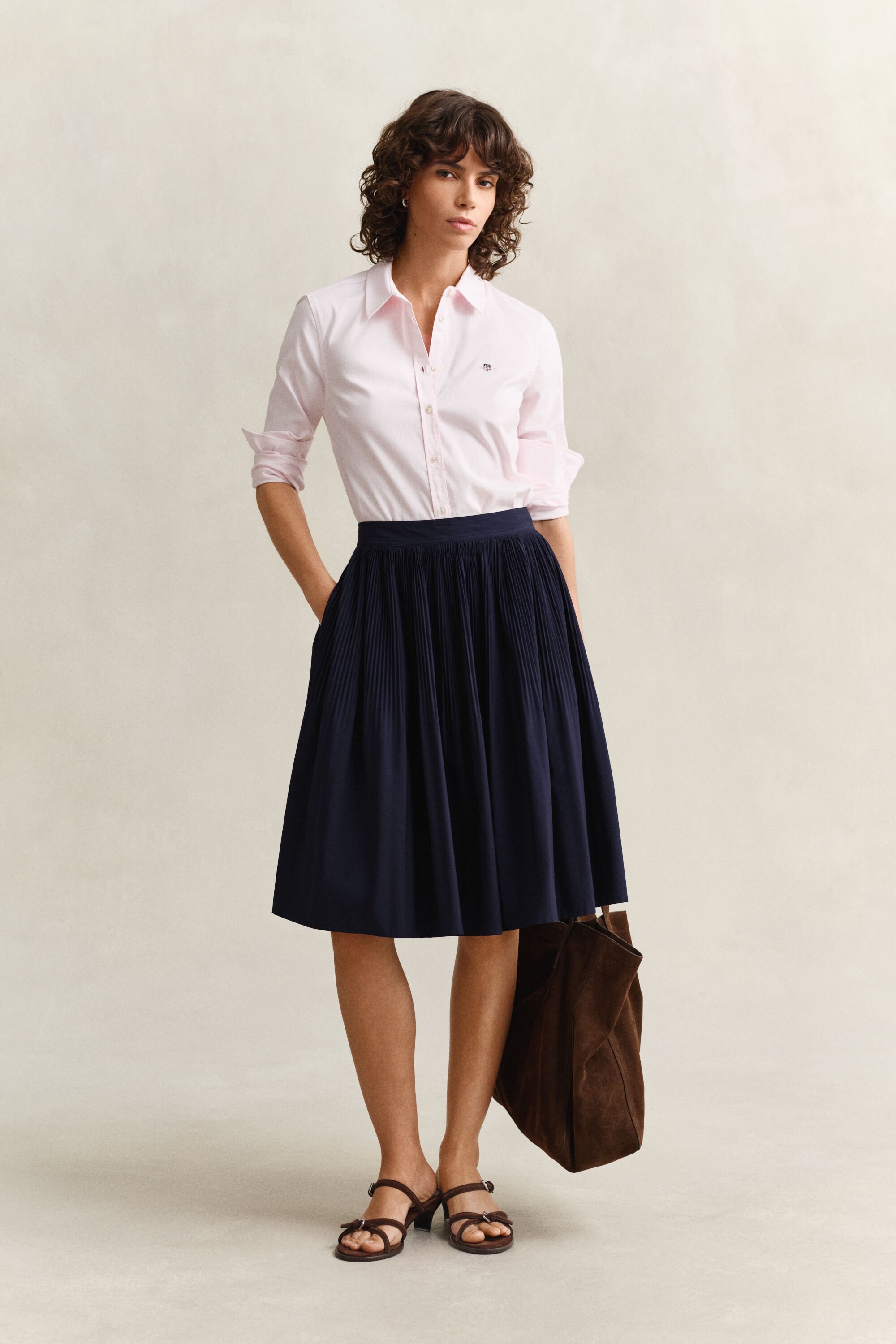 Stretch Oxford-Bluse