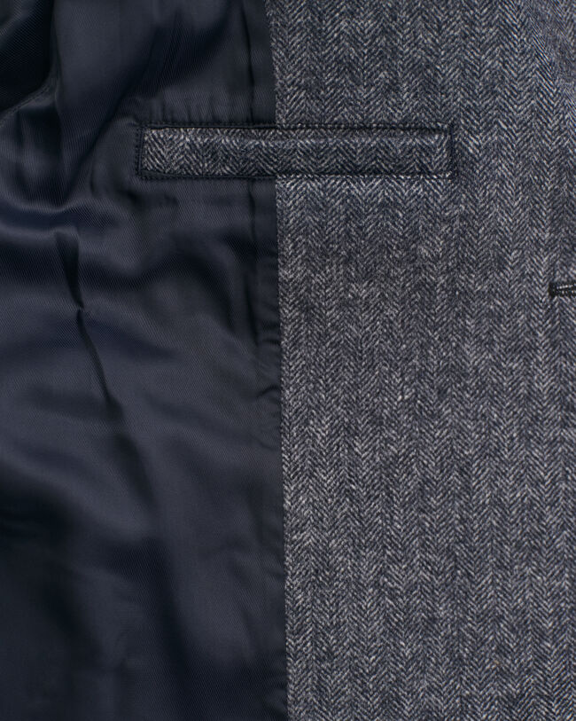 Verkürzte Herringbone Wolljacke