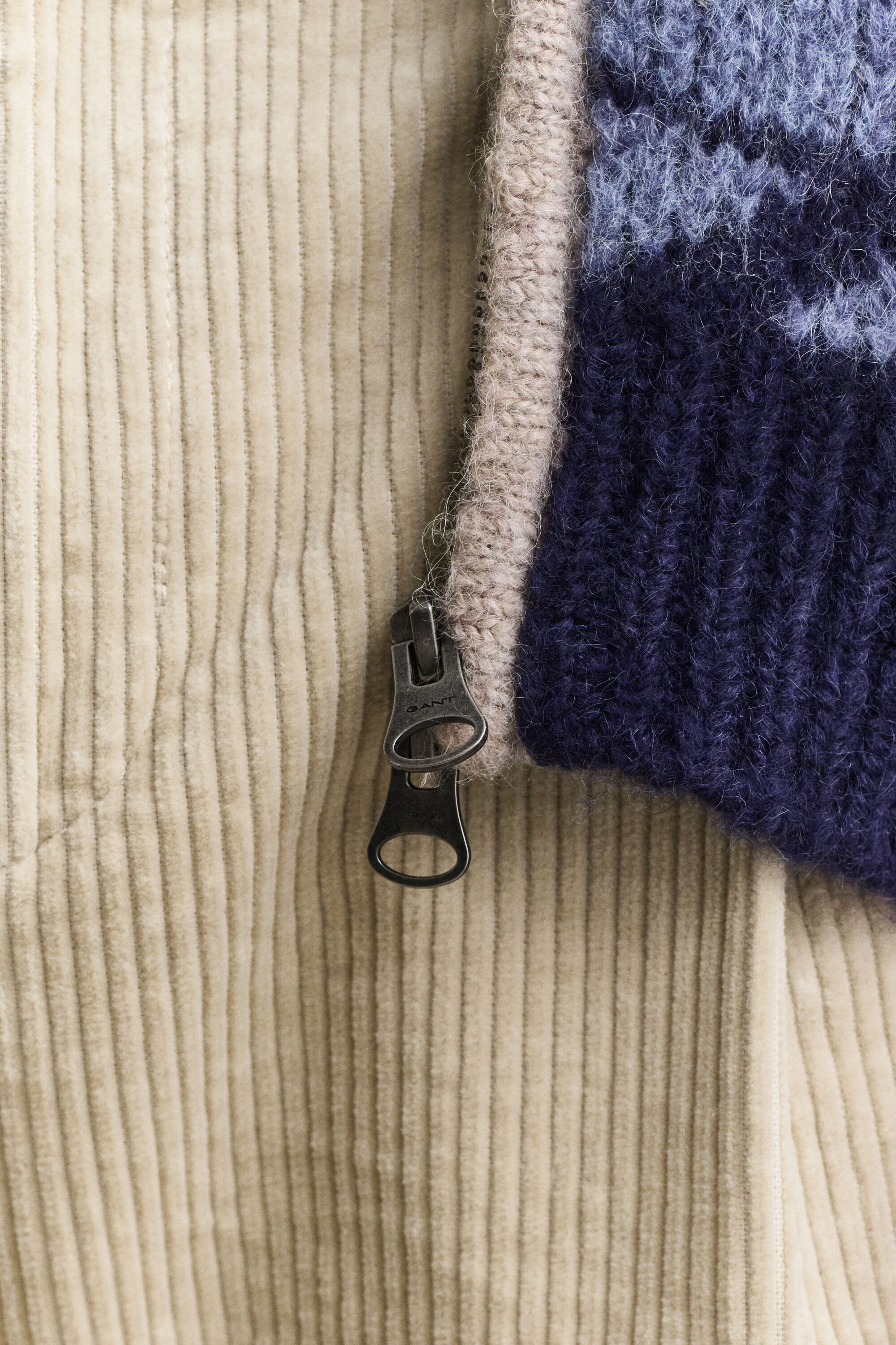 Cardigan con zip in jacquard di misto lana d’alpaca