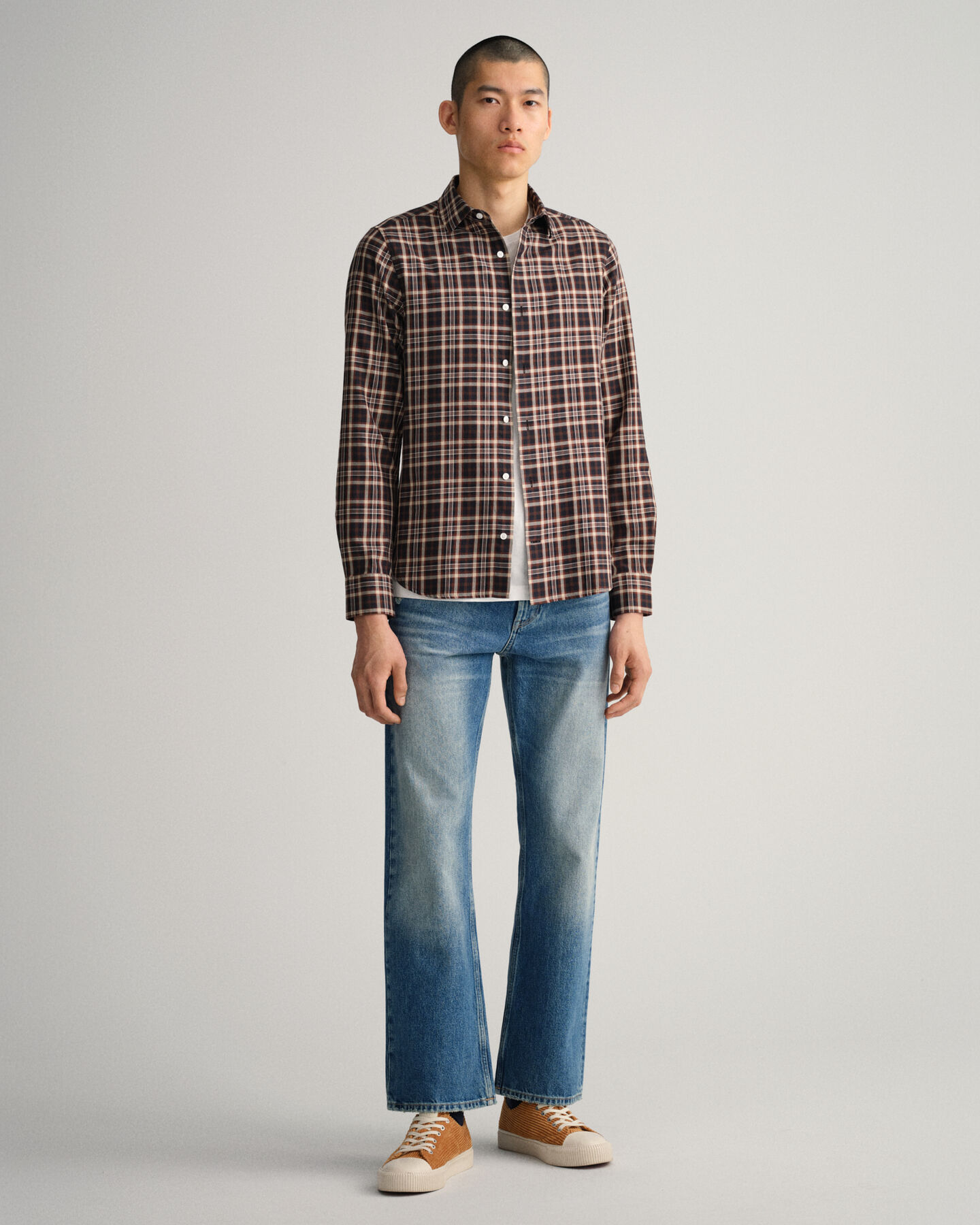 Slim Fit Kariertes Twillhemd