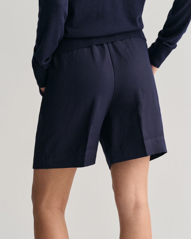 Relaxed Fit Leinenmix Pull-On Shorts