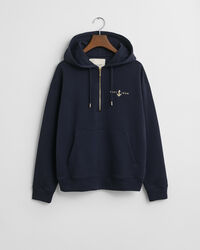Anchor Hoodie mit Reißverschlusskragen und Stickerei